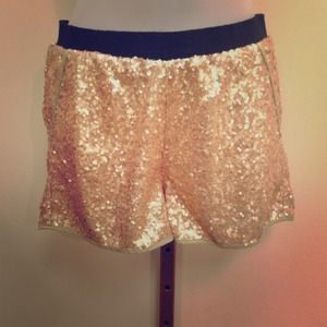 Gold sequin shorts!