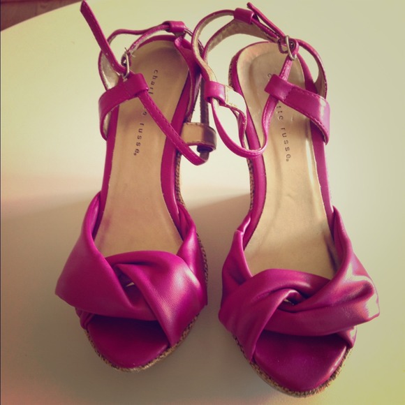 Sold!! Charlotte Russe pink wedges size 7.5
