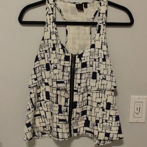 Material Girl Blue pattern tank