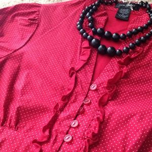 ❌SOLD❌Red polka dot dress