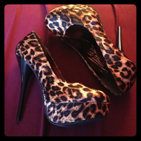 Leopard print high heels