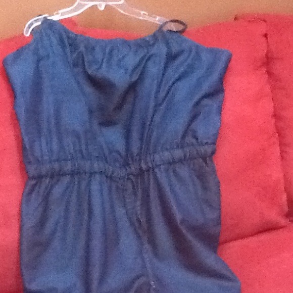 Soft denim shorts romper