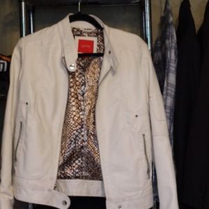 Faux leather white jacket