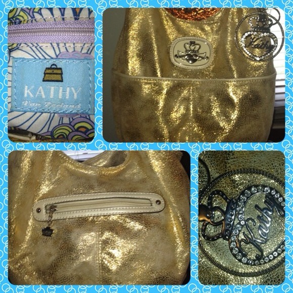 Kathy Van Zeeland Metallic Gold Purse