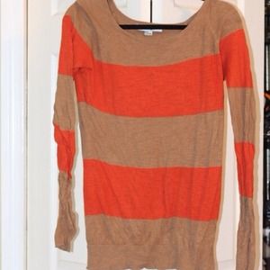 Orange brown striped sweater