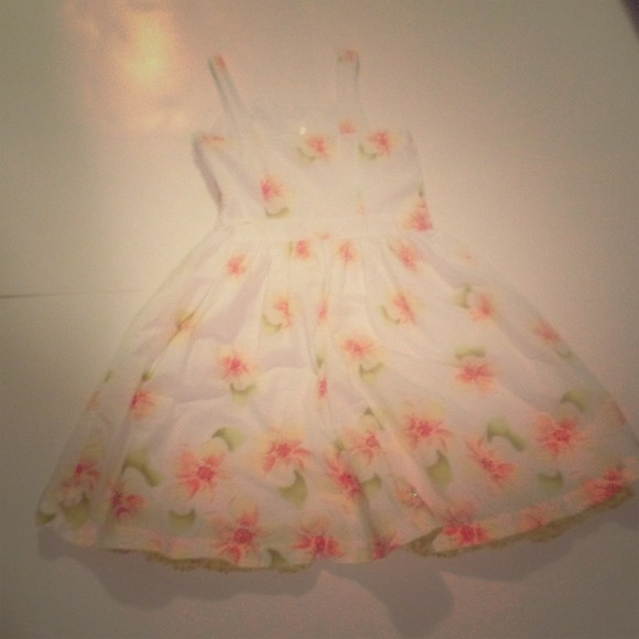 Justice Size 10 White Floral Dress