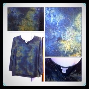 18/20 3quarter sleeve multi color top