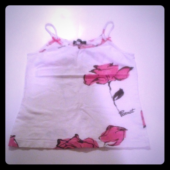 Parrot Graphic Pink Flower Bow Strap Shirt