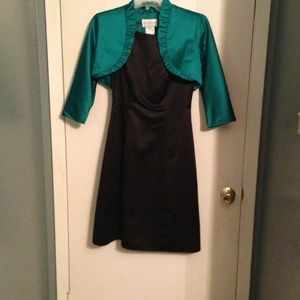 Black dress with sleeved covering