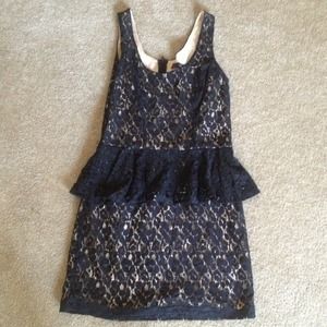 Black floral peplum dress