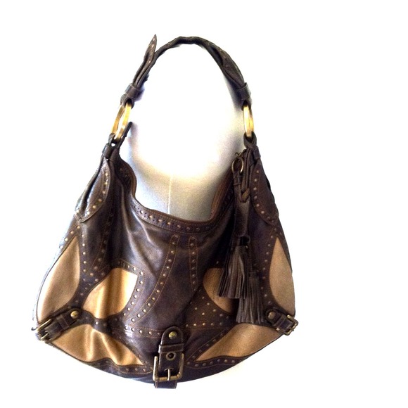 Isabella Fiore brown leather hobo bag