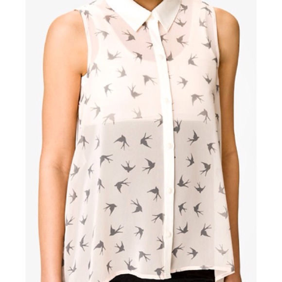 Forever 21 Tops - 🚫SOLD🚫Dove Print High Low Shirt Forever 21 Tops - 🚫SOLD🚫Dove Print High Low Shirt