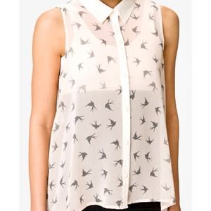 Forever 21 Tops - 🚫SOLD🚫Dove Print High Low Shirt Forever 21 Tops - 🚫SOLD🚫Dove Print High Low Shirt
