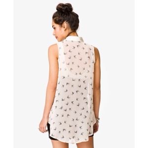 Forever 21 Tops - 🚫SOLD🚫Dove Print High Low Shirt Forever 21 Tops - 🚫SOLD🚫Dove Print High Low Shirt