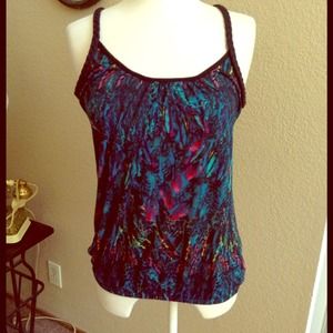 Peacock Patterned Tank Top