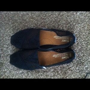 Black crochet toms