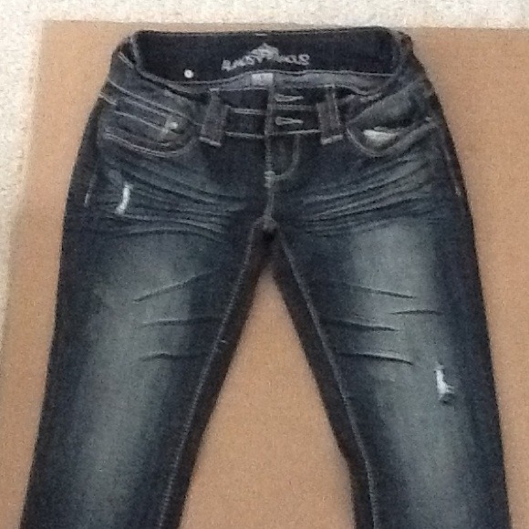 Destroyed blue pants.  Wet seal