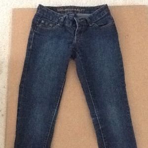 Blue pants. Wet seal.