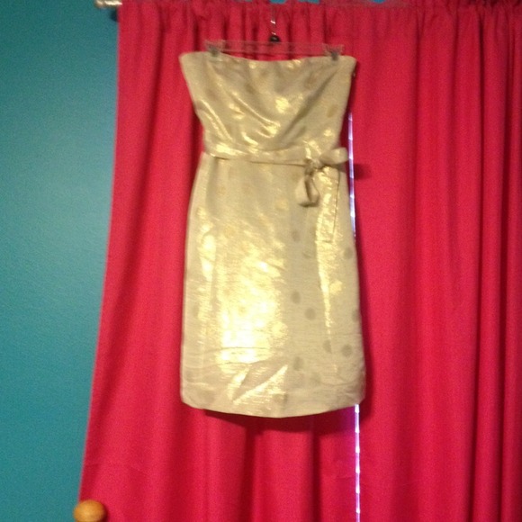 Beautiful gold shimmer strapless dress