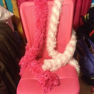 Two pink furry magic scarves!