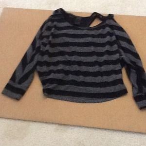 Black and grey stripped blouse