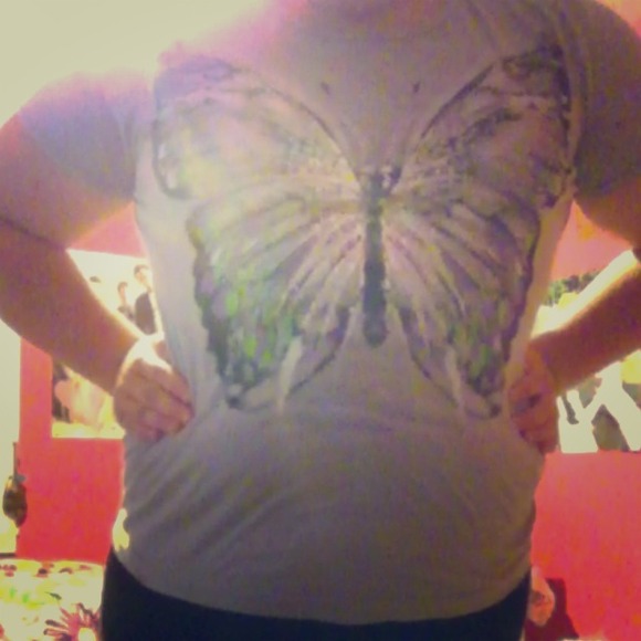 Grey butterfly top