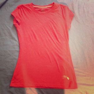 Tangerine colored crew neck tee