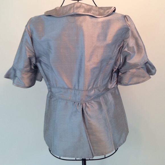 Filigree "Filomena" metallic silver blouse - Picture 2 of 2