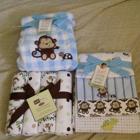 BNWT baby blanket and receiving blankets