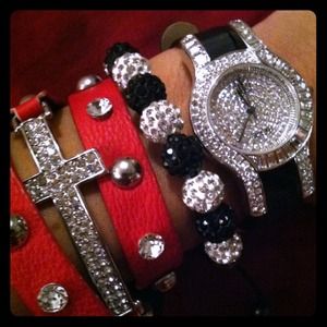 Bling black and crystal watch