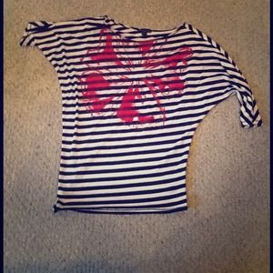 Stripped off the shoulder shirt