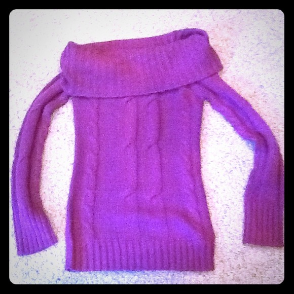 Purple off the shoulder sweater!