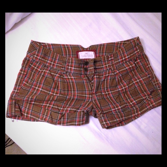 hollister plaid shorts sz 0