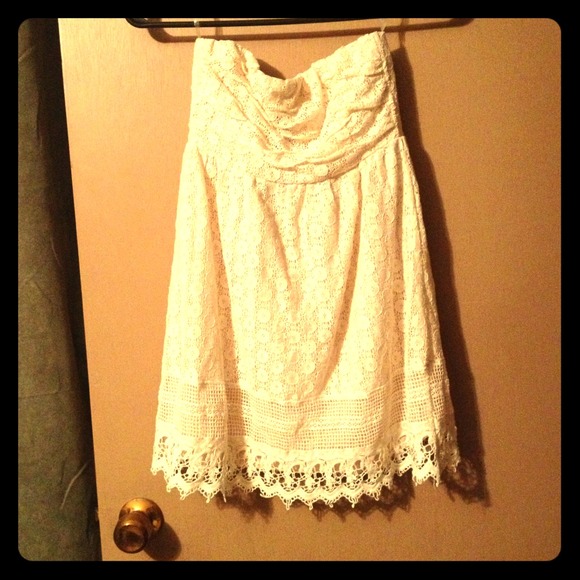 Cream Strapless top