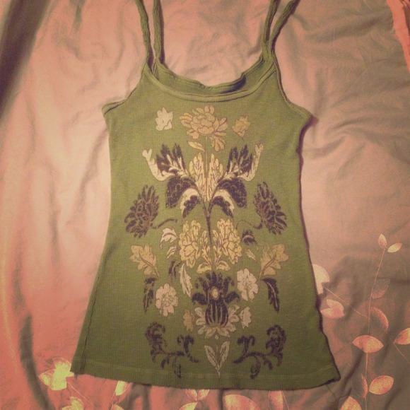 Billabong Surf-Style Green & Floral Design Tanktop