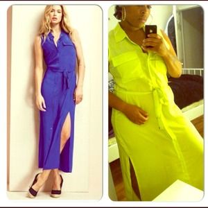 Long button Up Maxi Dress