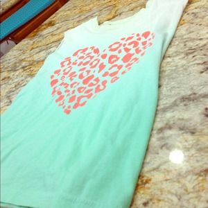Blue/Coral tank top with heart