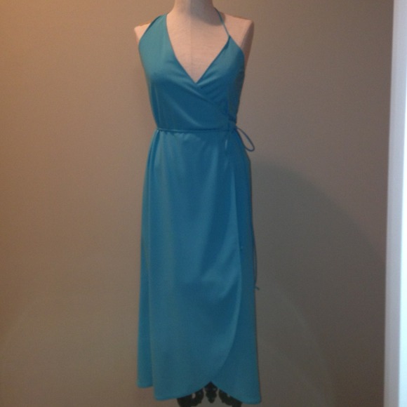 Beautiful Nicole Miller turquoise wrap dress