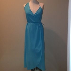 Beautiful Nicole Miller turquoise wrap dress