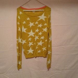 Yellow and white star print sweater