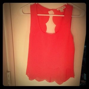 SOLD! pink scalloped, open back top!