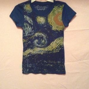 "Starry Night" graphic fitted tee