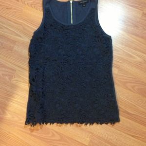 Navy Blue Floral Tank - No Trades