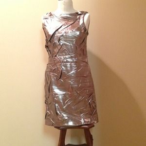 Nicole Miller shiny gold dress