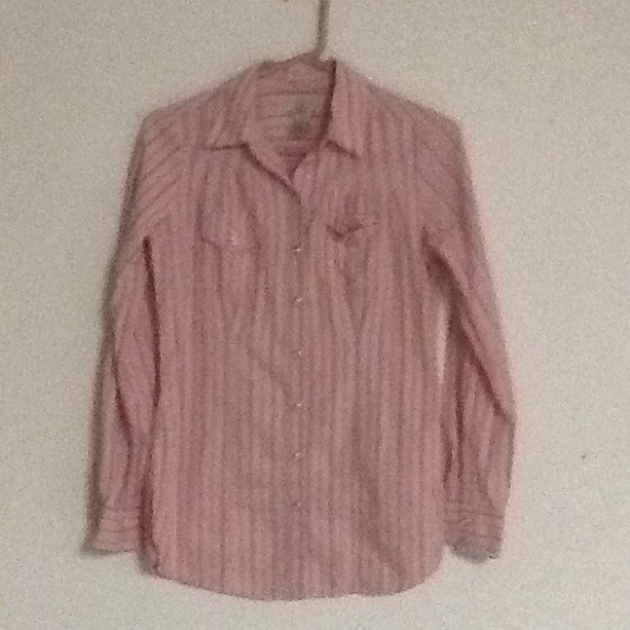 Pink striped button up shirt - Picture 1 of 2