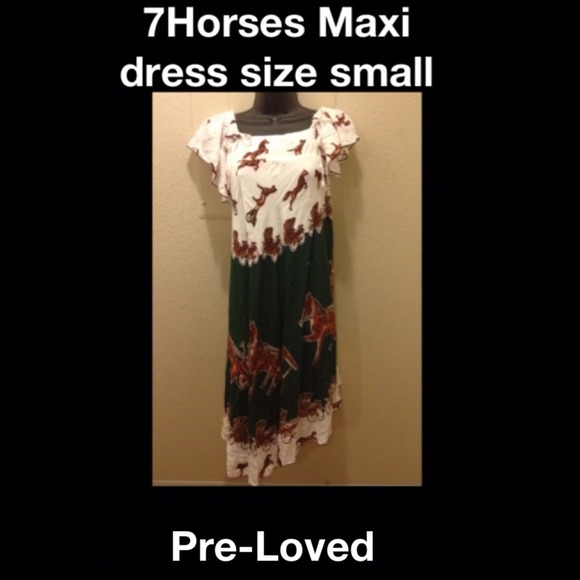 💚💛Lucky 7 horses maxi dress💛💚 Reduced 🎀