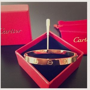 Gold tone screw bracelet