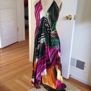 Maxi dress tropical OSFA one size fits all NWOT