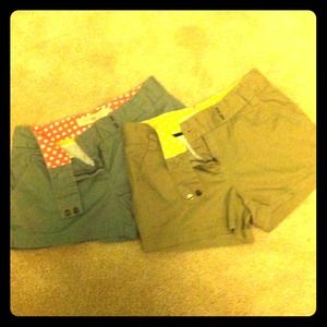 J.Crew shorts.   Available in grey and tan.