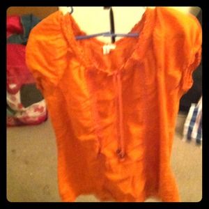 Orange peasant shirt
